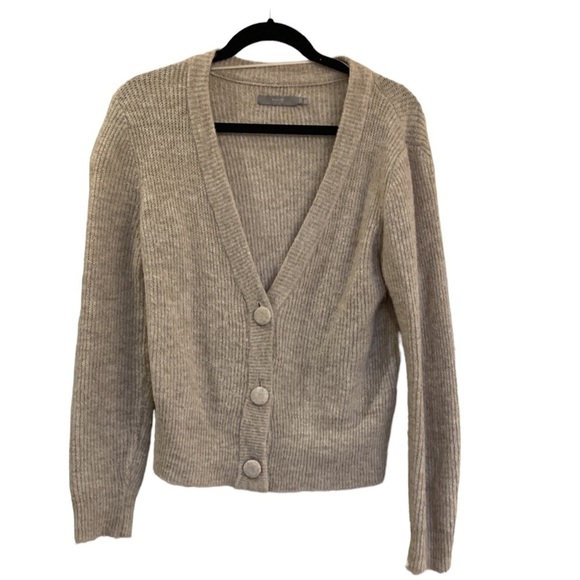b.young Women Wool Blend V Neck  By Martine Cardigan Denmark Tan Small Capsule - Picture 3 of 13